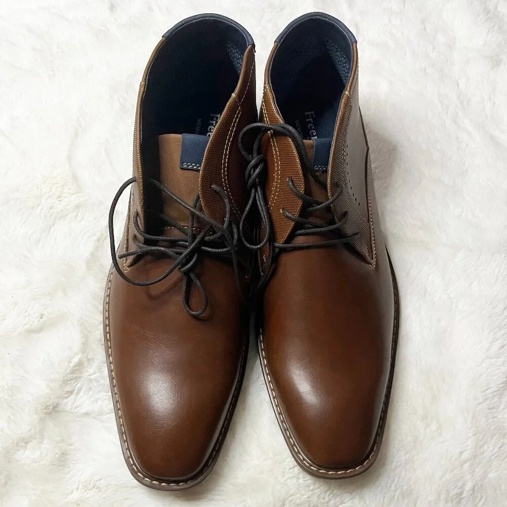 Freeman Angus F220019 Cognac Brown Lace‎ Up Ankle Chukka Boots Size 9